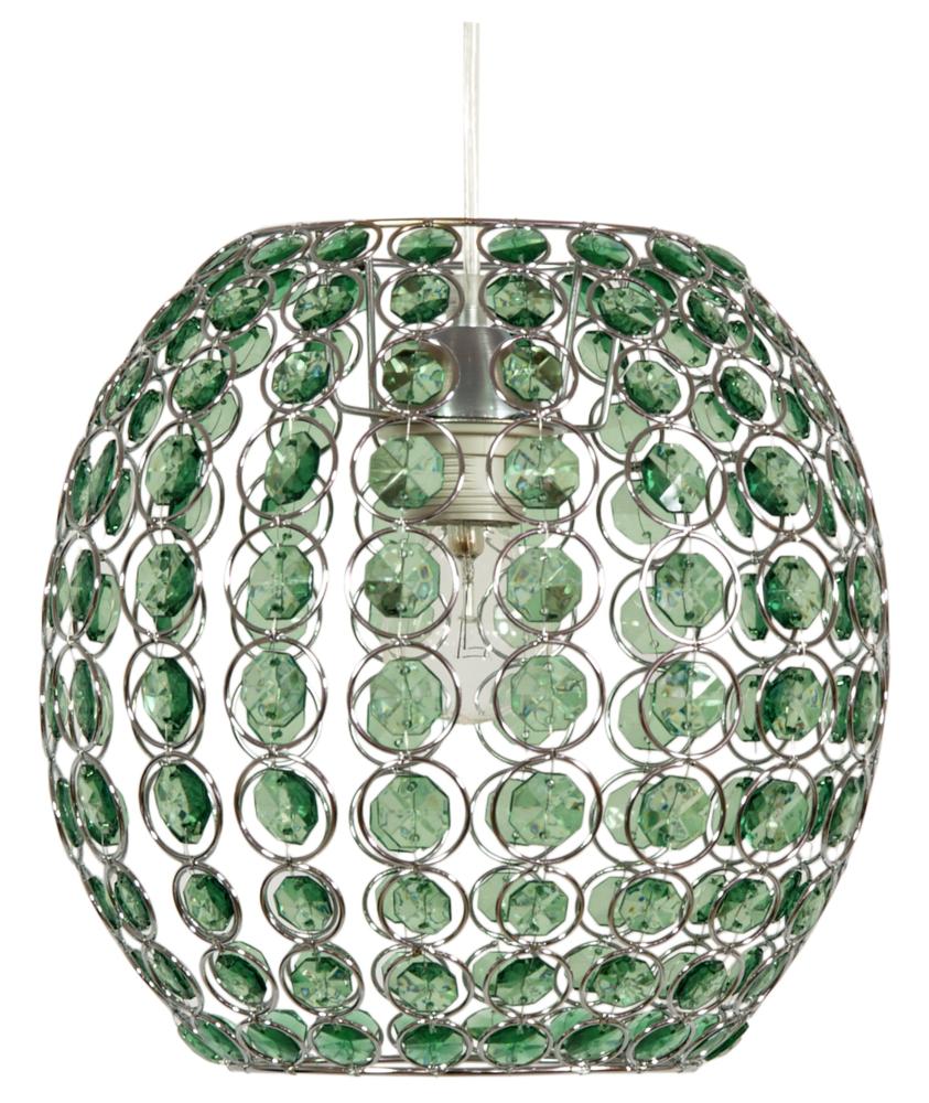 Suspension Rica verte, cristal