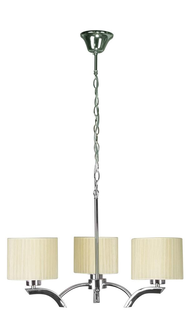 Suspension Draga 3 lumières crème, tissu