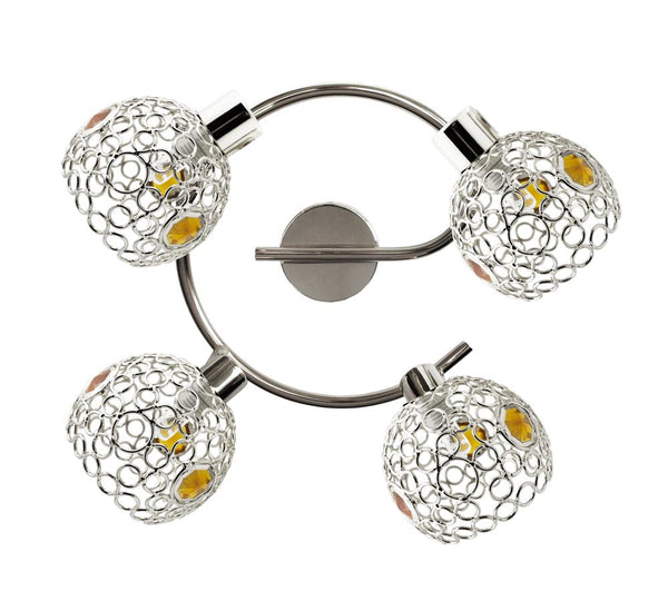 Plafonnier Aron Spirala 4 lumières, cristal