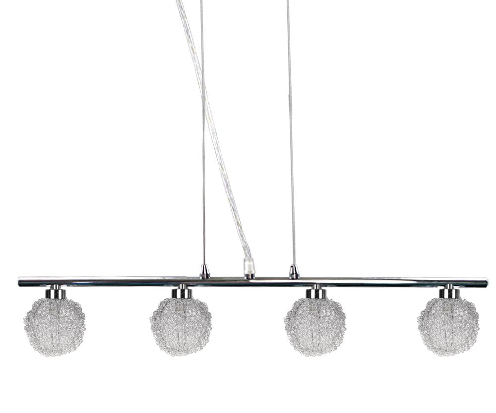 Suspension Wind 4 lumières chromée