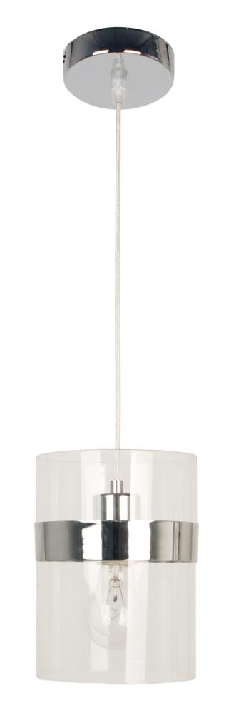 Suspension Brando chromée et transparente, verre