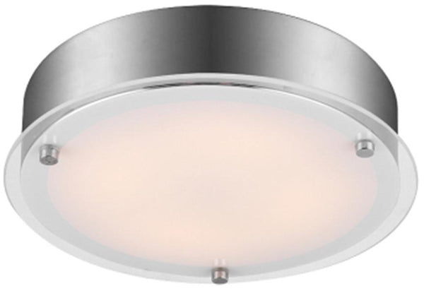 Plafonnier LED Ronda nickel satiné, verre