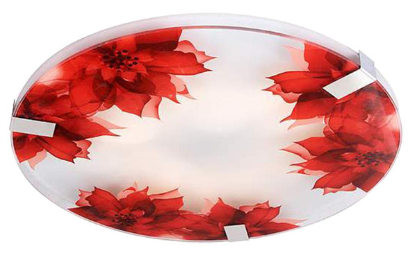 Plafonnier Rapsody 2 lumières rouge, verre, L 31 cm