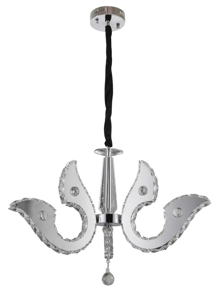 Suspension LED Venezia 3 chromée, cristal