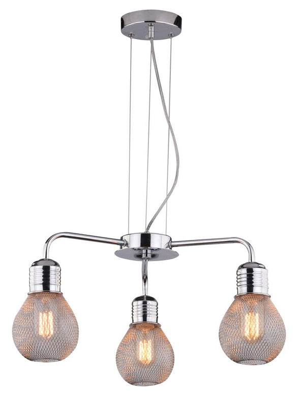 Suspension Gliva 3 lumières chromée