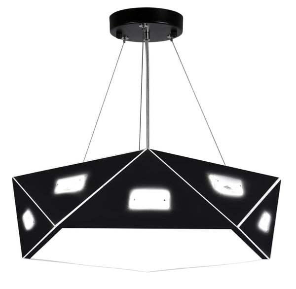 Suspension Nemezis 3 lumières noire, cristal