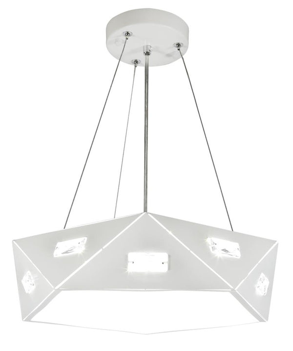 Suspension Nemezis 3 lumières blanche, cristal