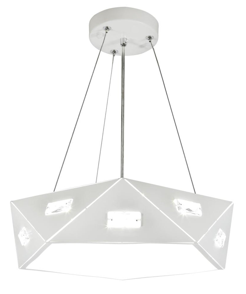 Suspension Nemezis 3 lumières blanche, cristal