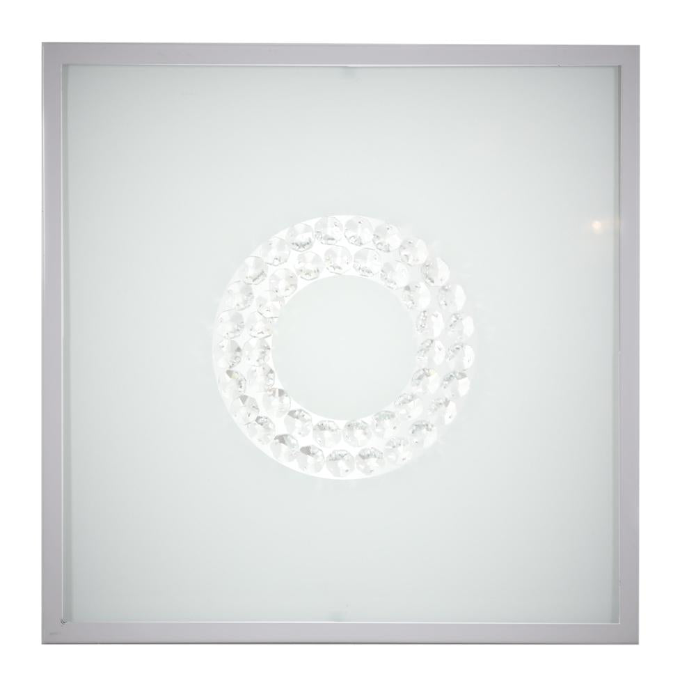 Plafonnier LED Lux nickel satiné, verre (réf. 10-60686)