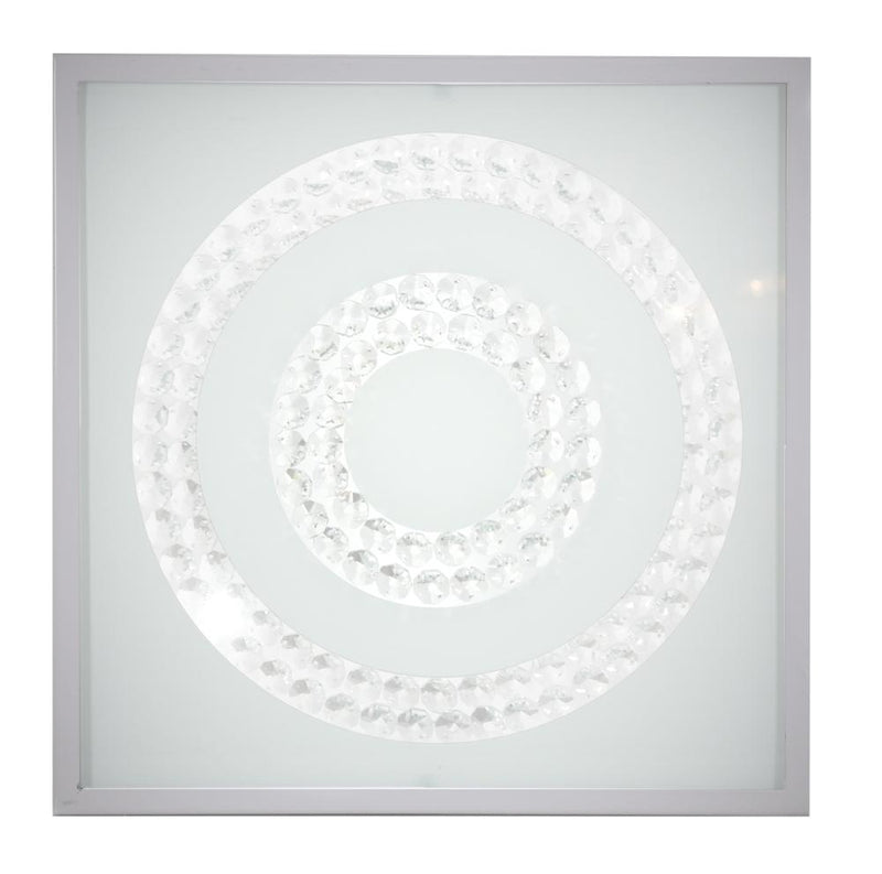 Plafonnier LED Lux nickel satiné, verre (réf. 10-60693)