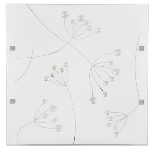Plafonnier LED Arty blanc, verre