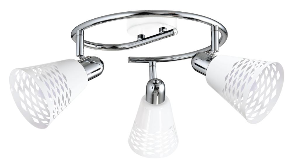 Plafonnier Discovery 3 lumières chromé et blanc