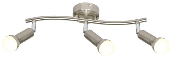 Plafonnier Arc 3 lumières nickel satiné, L 48 cm