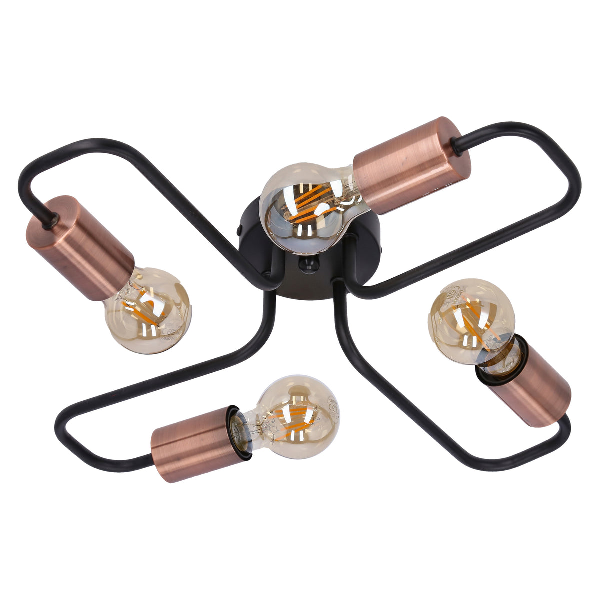 Suspension Herpe 4 lumières noire