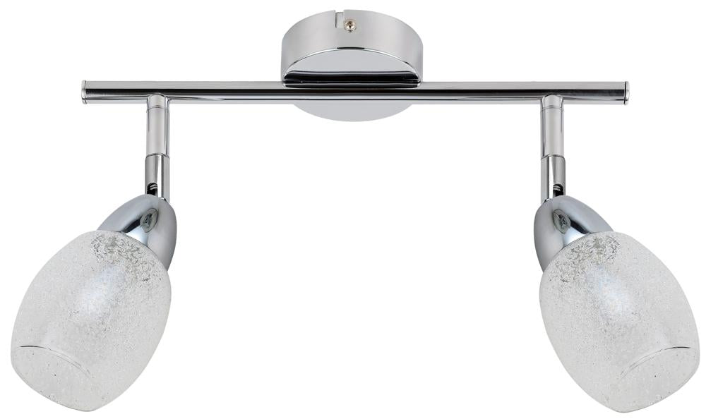 Plafonnier LED Rico 2 lumières chromé, verre