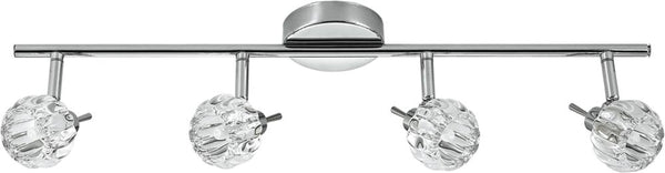 Plafonnier Bombola 4 lumières chromé, cristal