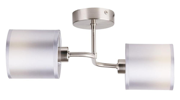 Applique murale Sax 2 lumières nickel satiné, tissu
