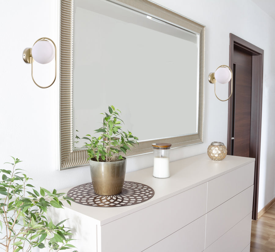 Applique murale Cordel laiton, verre