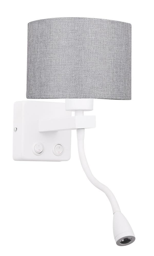 Applique murale LED Polo blanche, tissu (réf. 21-75383)