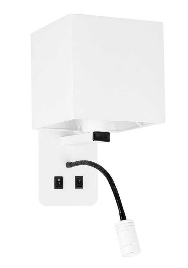 Applique murale LED Magnum 2 blanche, tissu