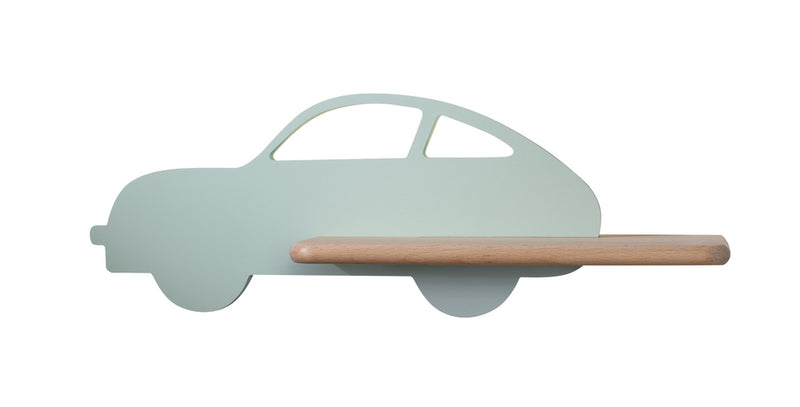 Applique murale LED Car pour chambre d'enfant verte, bois