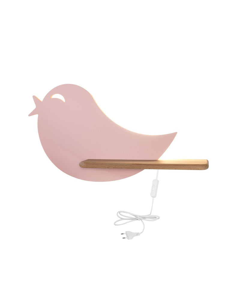 Applique murale LED Bird pour chambre d'enfant rose, bois (réf. 21-85054)