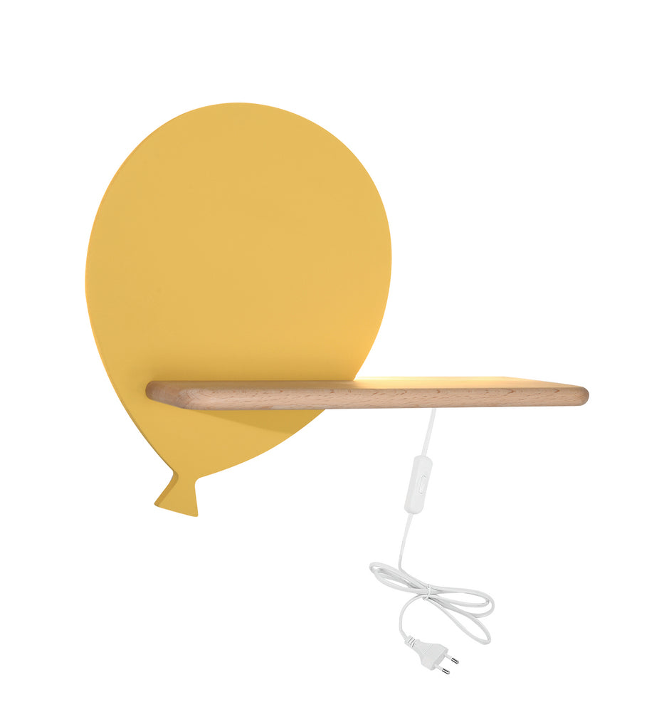 Applique murale LED Baloon pour chambre d'enfant jaune, bois (réf. 21-85108)