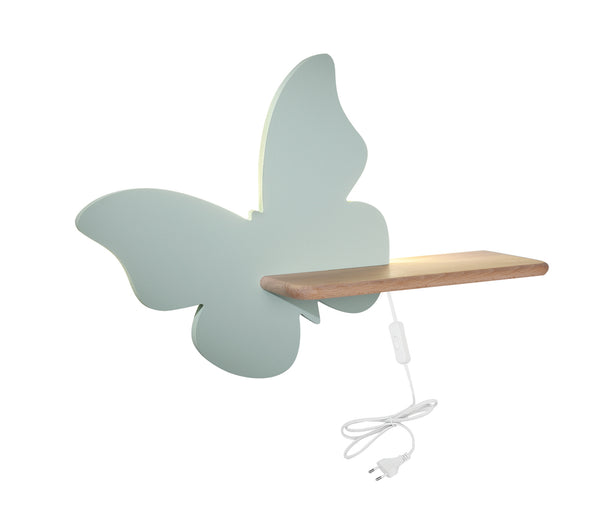 Applique murale LED Butterfly pour chambre d'enfant, bois