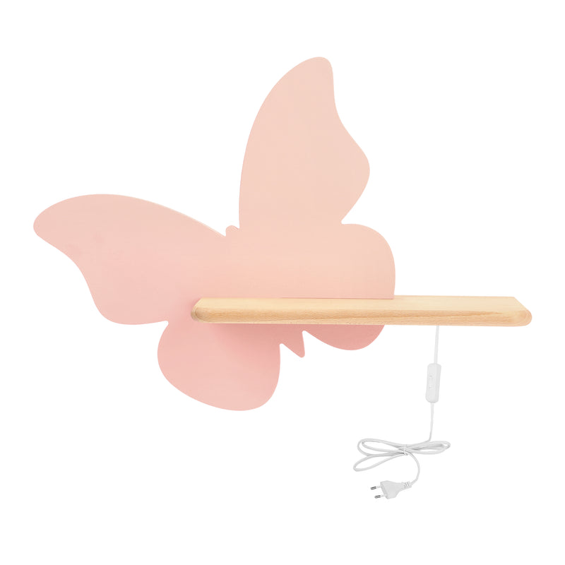Applique murale LED Butterfly pour chambre d'enfant rose, bois (réf. 21-85177)