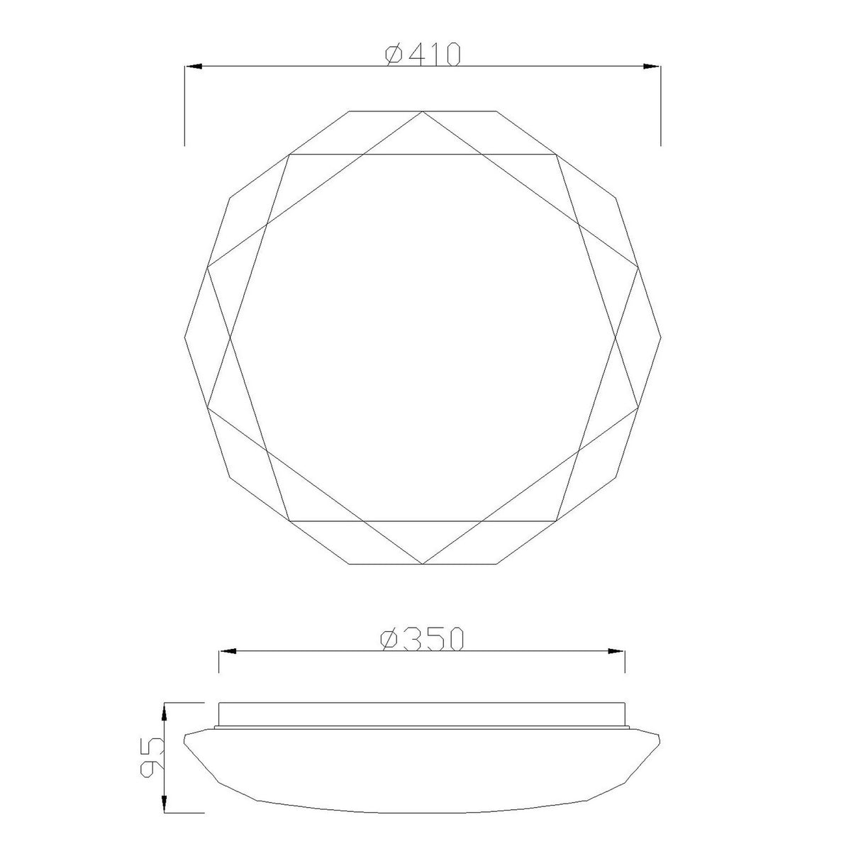 Plafonnier LED Diamante II blanc, Ø 41 cm, 3000 K