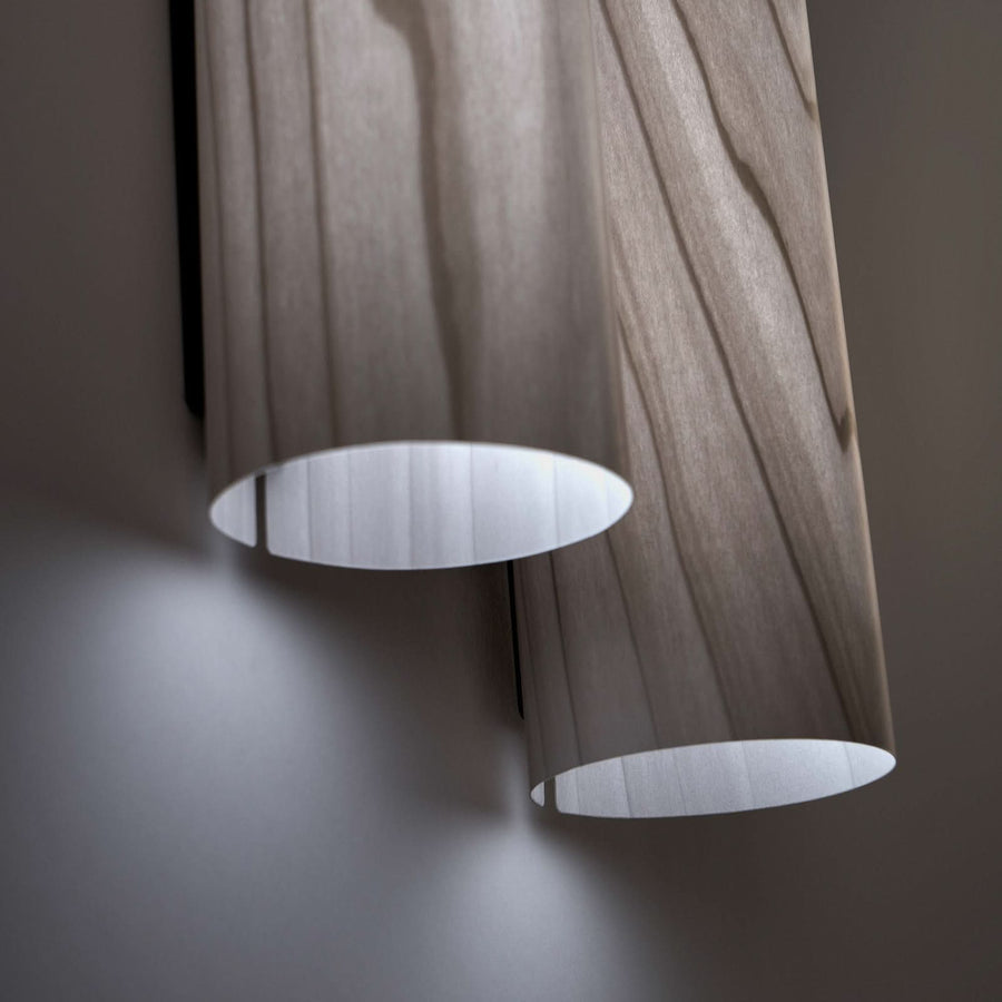 Applique murale LED Black Note Duplet en métal, gris et noir, hauteur 34,5 cm