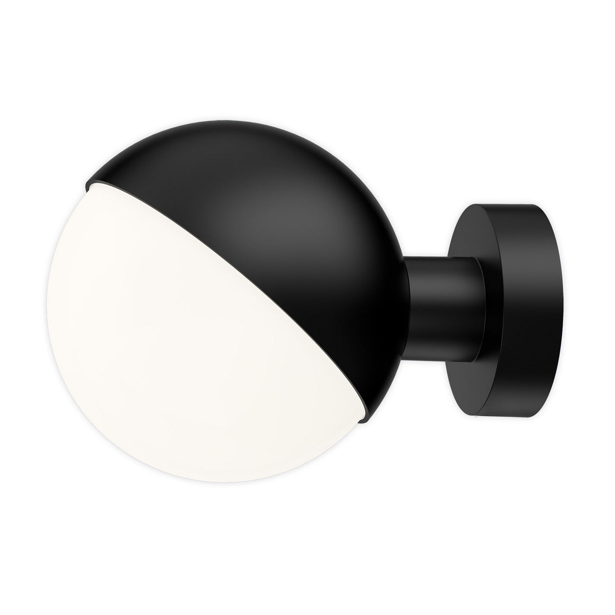 Applique murale VL Studio en verre, noir et blanc, Ø 15 cm, 30 W