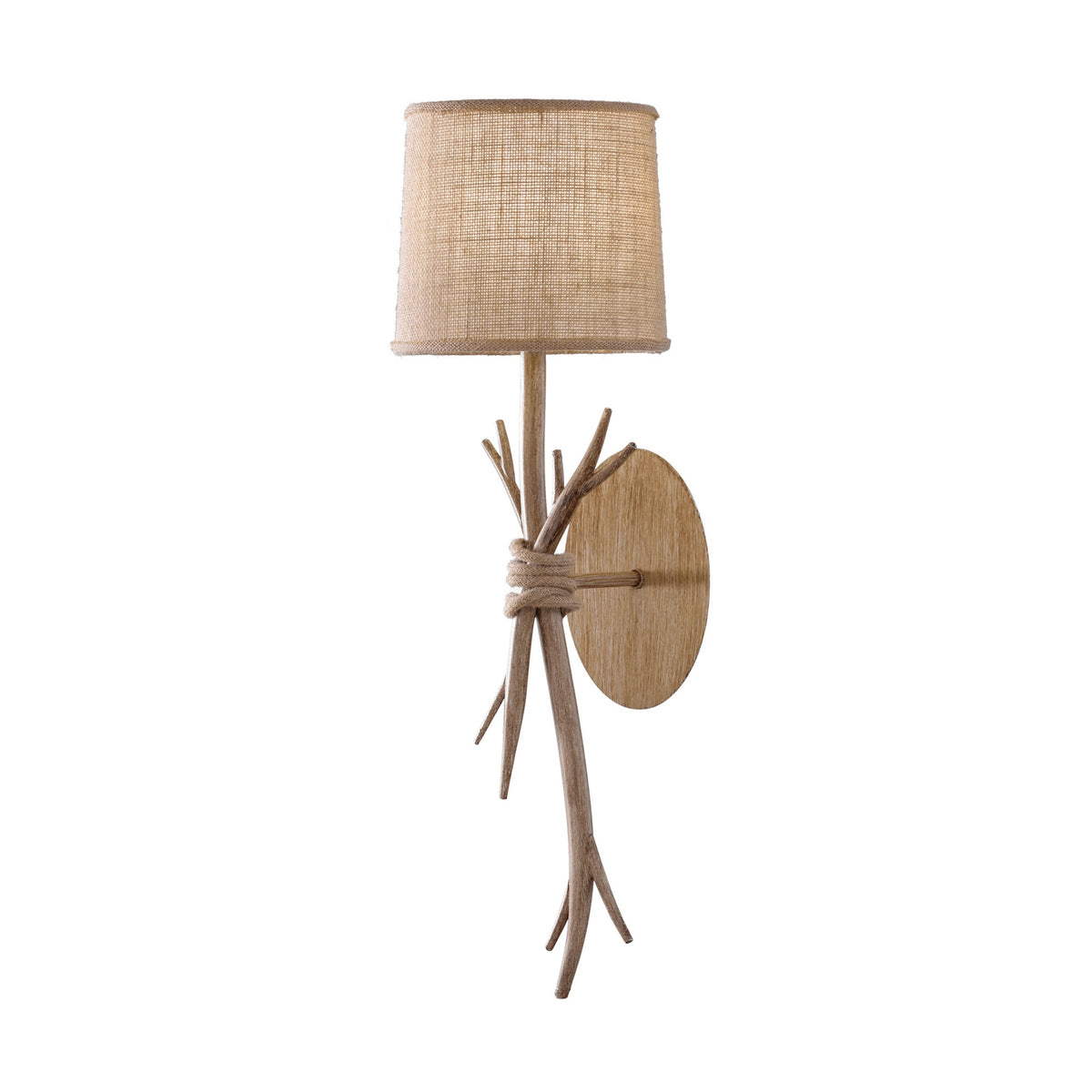Applique murale Sabina effet bois, tissu