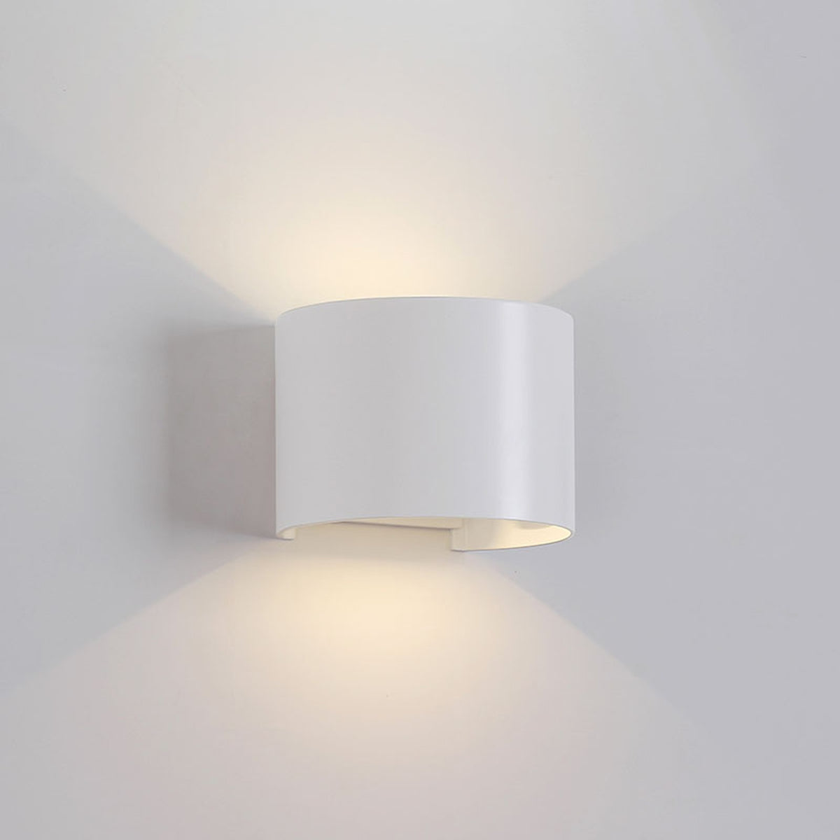 Applique extérieure LED Davos blanche sablée, IP54, L 14 cm, 3000 K
