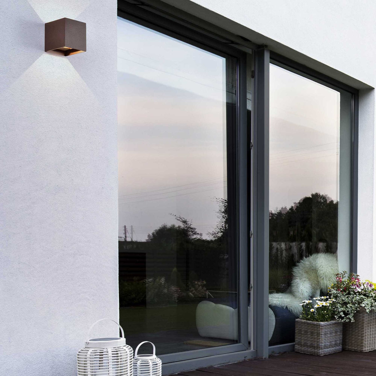 Applique extérieure LED Davos corten, IP54, 3000 K