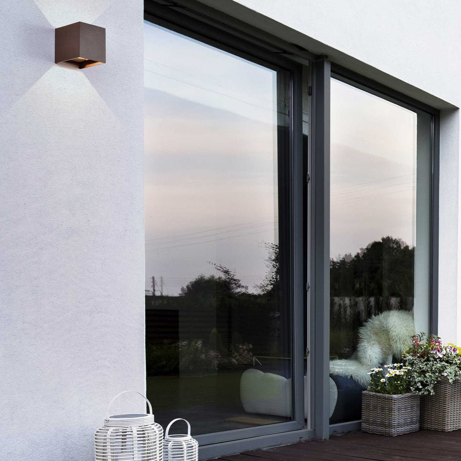Applique extérieure LED Davos corten, IP54, 3000 K
