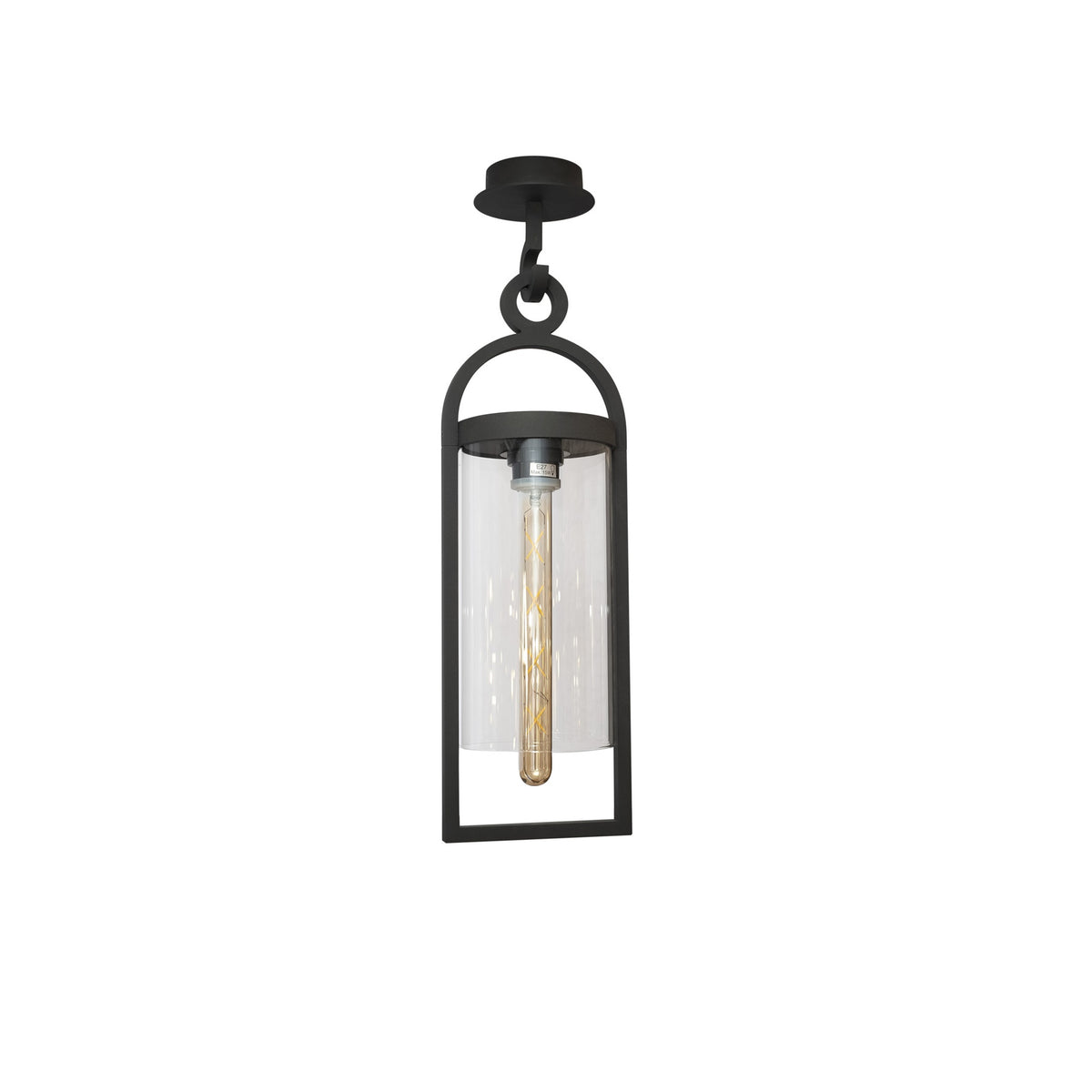 Plafonnier extérieur Maya gris foncé, verre, IP54, H 62 cm