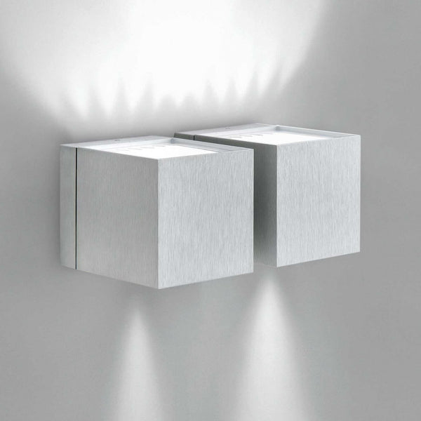 Applique murale 2 Dau en aluminium, 2 lumières, hauteur 8 cm