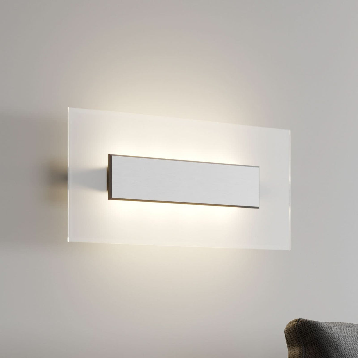 Applique murale LED Lole en verre, transparent satiné, 8 lumières, hauteur 7 cm