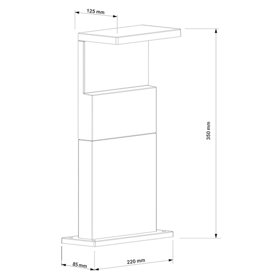 Applique extérieure LED Ruka gris foncé, IP65, L 22 cm
