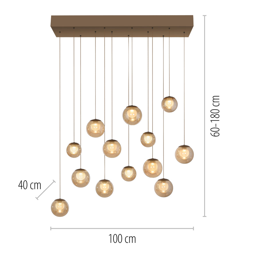 Suspension Pure Popup marron, P 100 cm