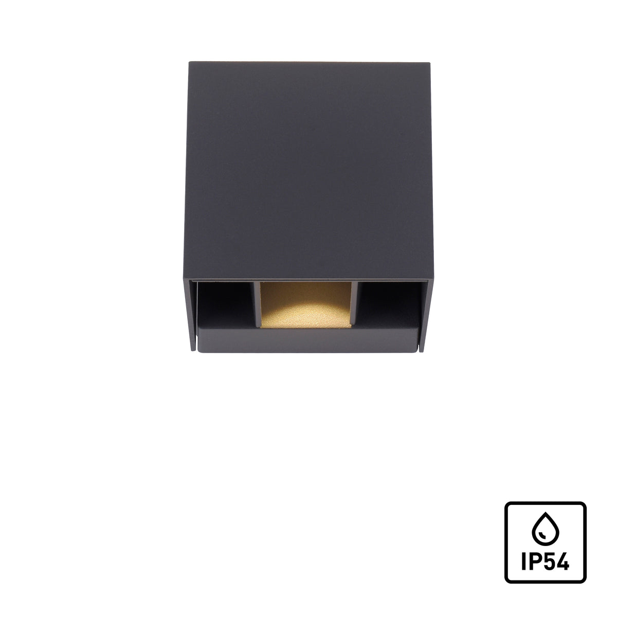 Produit de face sur fond blanc, pictogramme IP54 en bas à droite