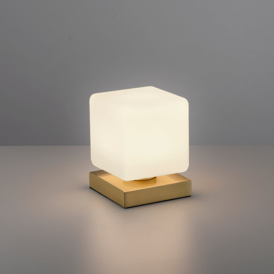 Lampe à poser Dadoa laiton mat, verre