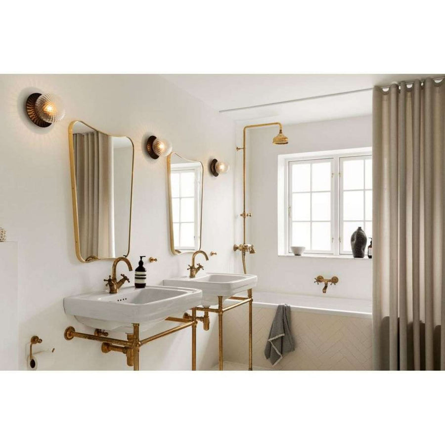 Applique murale Liila 1 Medium en verre, noir et transparent, Ø 16,5 cm, IP44