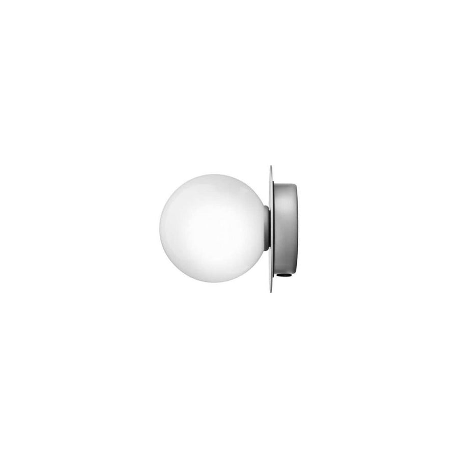 Applique murale Liila 1 IP44 en verre, argenté et blanc, Ø 14 cm, IP44