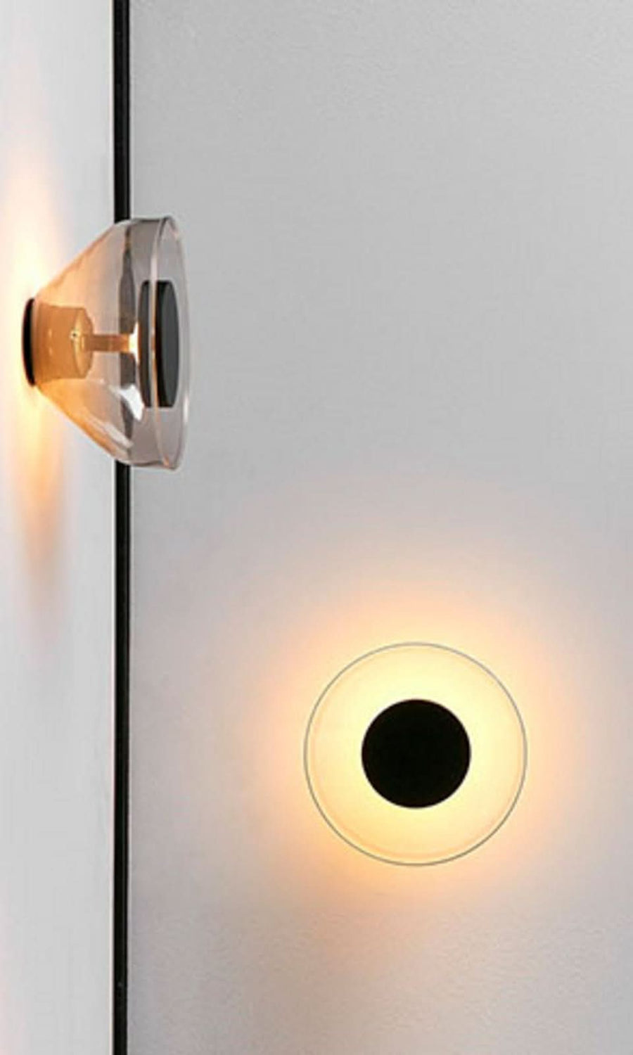 Applique murale LED Aura en verre, gris, Ø 17,9 cm