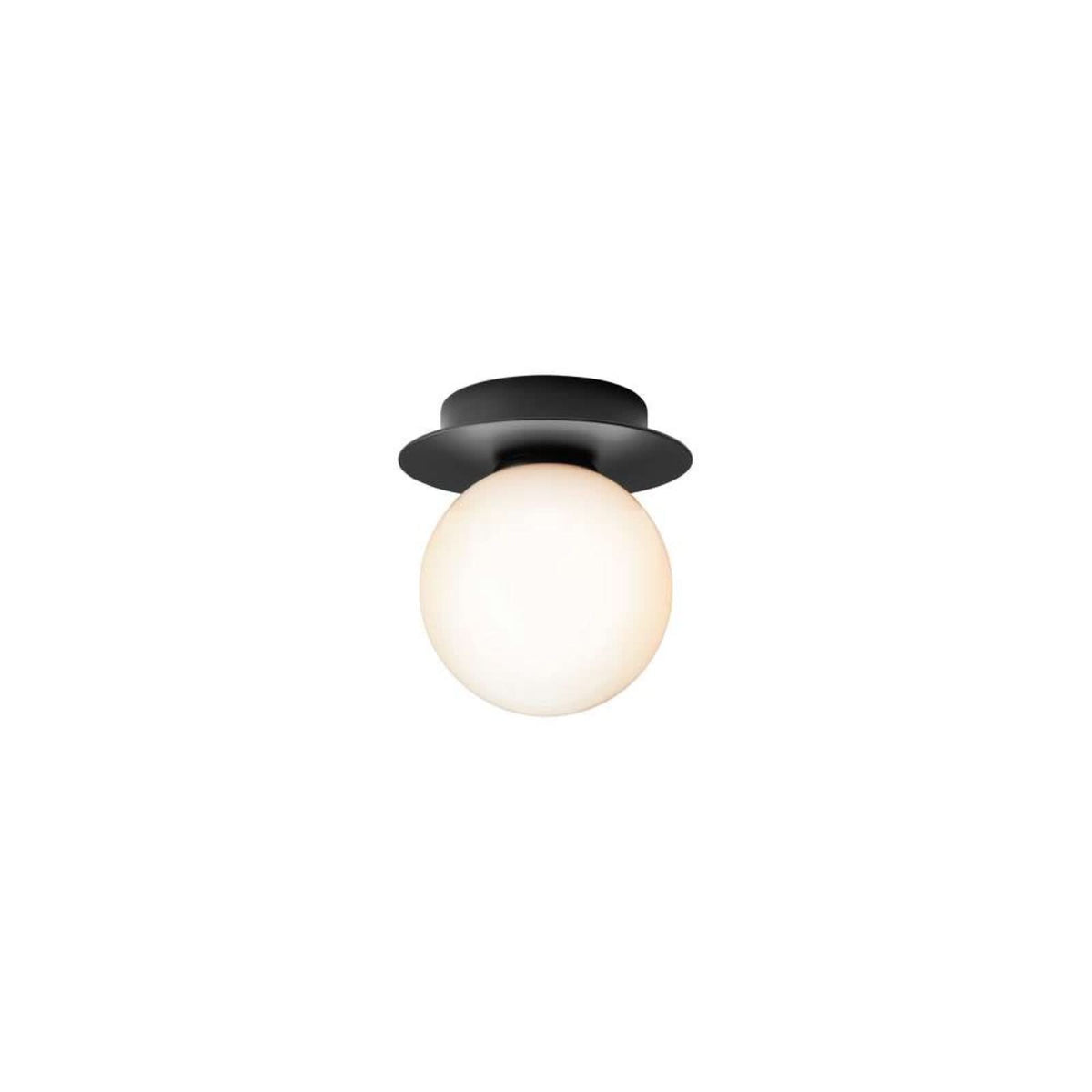 Applique murale Liila 1 en verre, noir et noir, Ø 14 cm, IP44