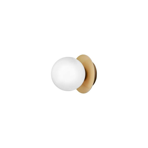 Applique murale Liila 1 en verre, doré et blanc, Ø 14 cm, IP44