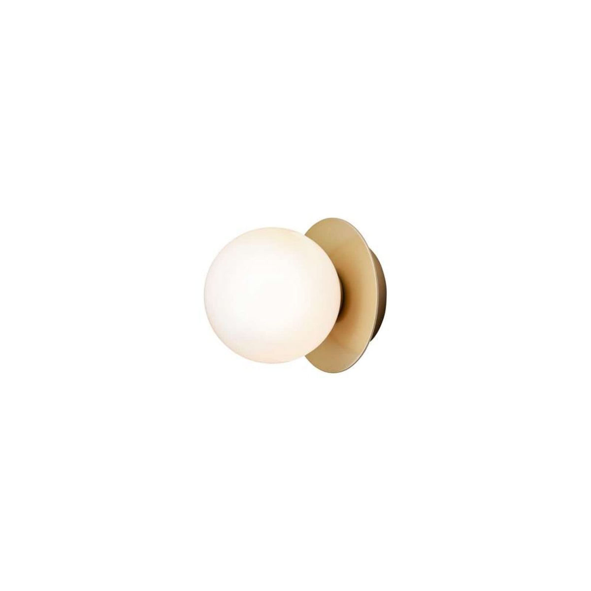 Applique murale Liila 1 en verre, doré et blanc, Ø 14 cm, IP44