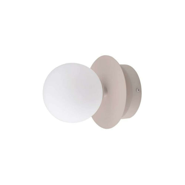 Applique murale ART Deco en verre, beige et blanc, Ø 16 cm, IP44